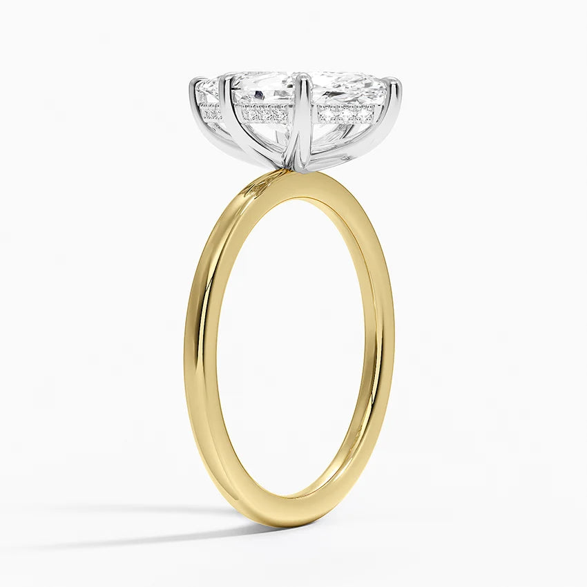 Alexandra Marquise lab-grown diamond ring, side view, 2 carat