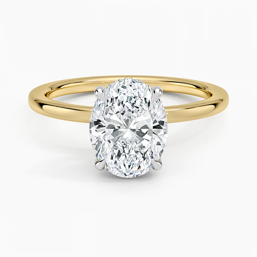 Bridget Oval lab-grown diamond ring, top view, 2 carat