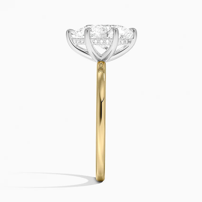 Charlotte Pear lab-grown diamond ring, alternate side view, 2 carat