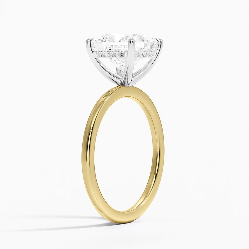 Summerland Princess lab-grown diamond ring, side view, 2 carat