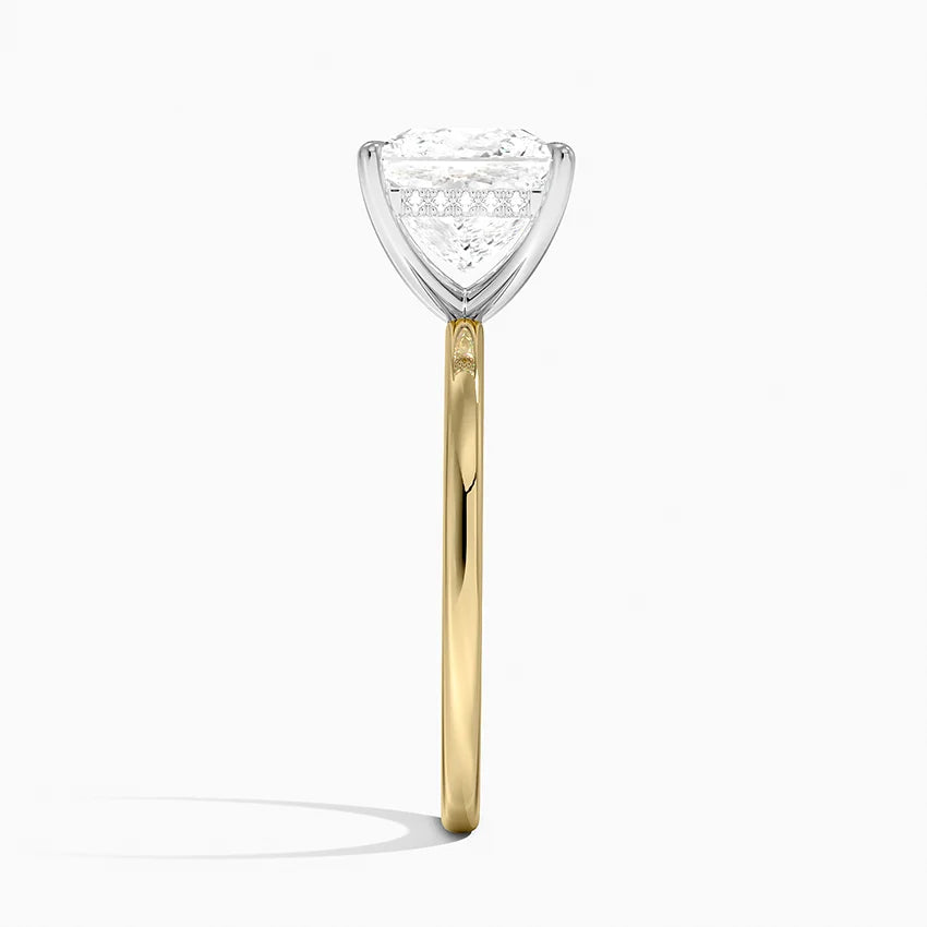 Summerland Princess lab-grown diamond ring, alternate side view, 2 carat