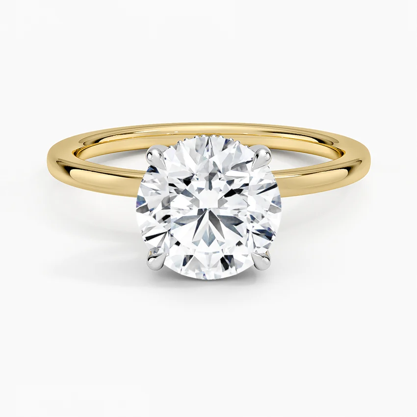 Delilah Round lab-grown diamond ring, top view, 2 carat
