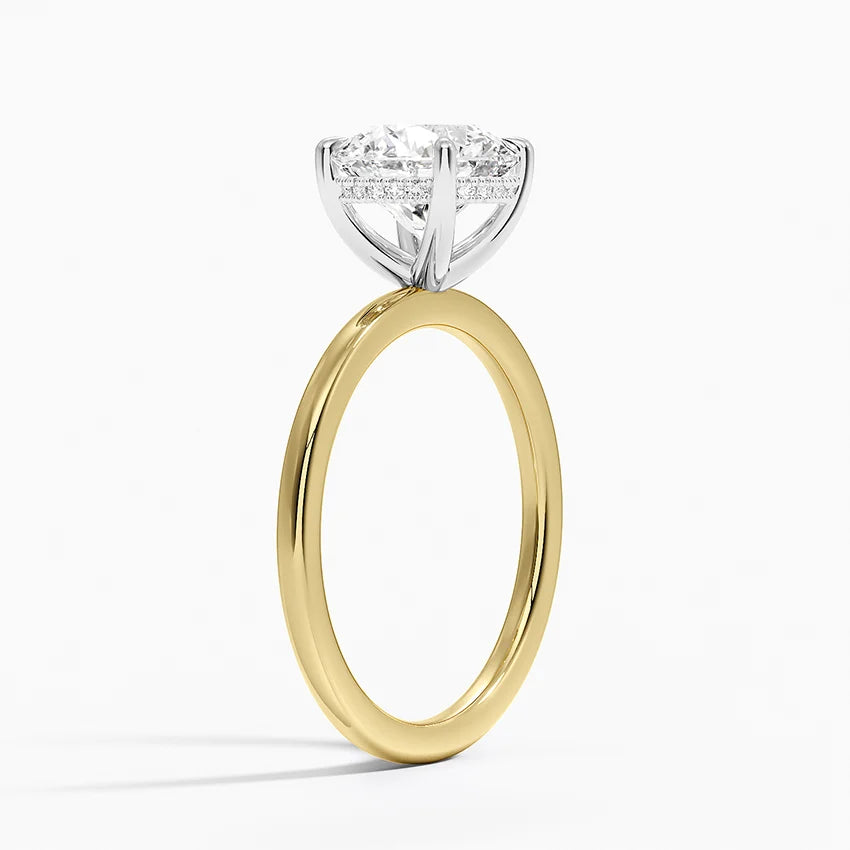 Delilah Round lab-grown diamond ring, side view, 2 carat