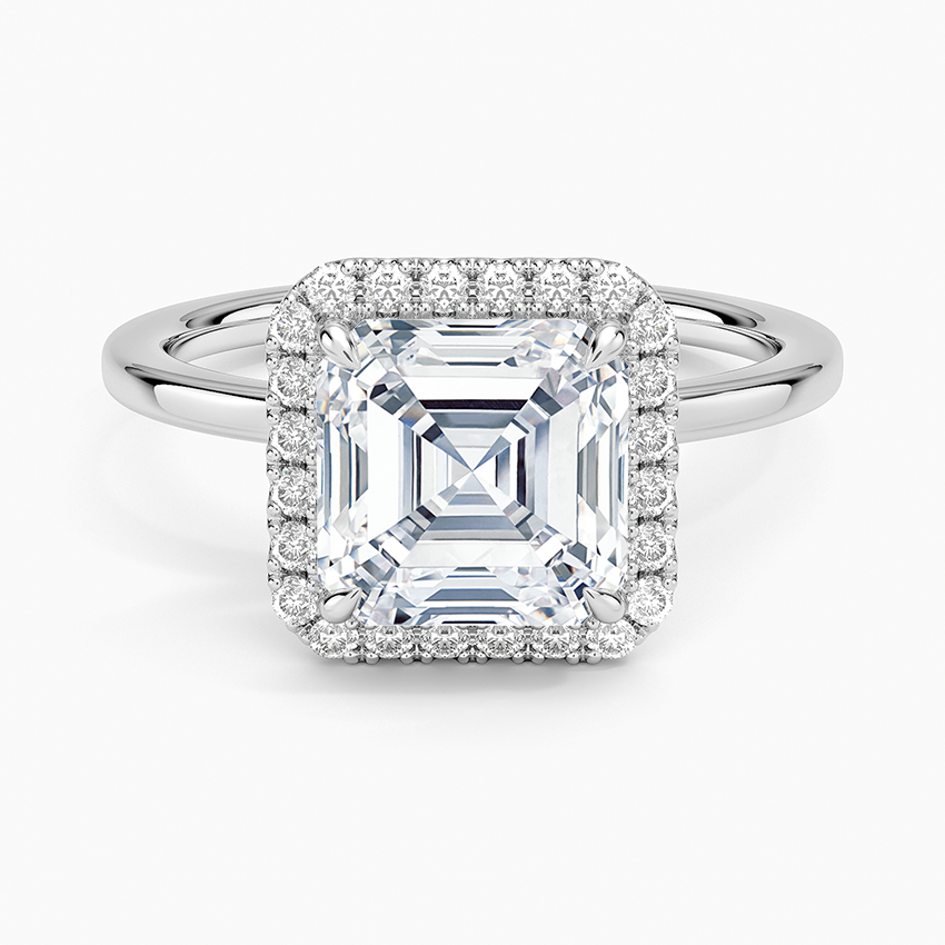 Evelyn Asscher lab-grown diamond ring, top, 2 ct