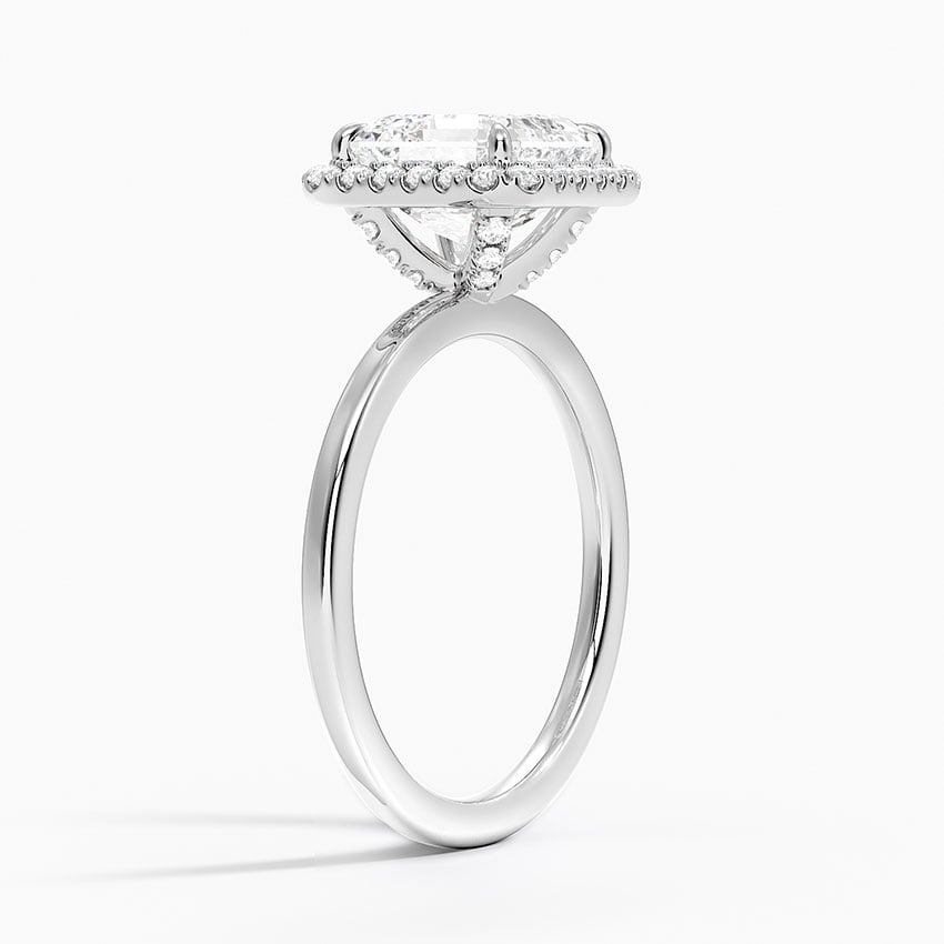 Evelyn Asscher lab-grown diamond ring, side1, 2 ct