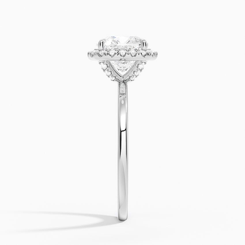 Faye Cushion lab-grown diamond ring, side2, 2 ct