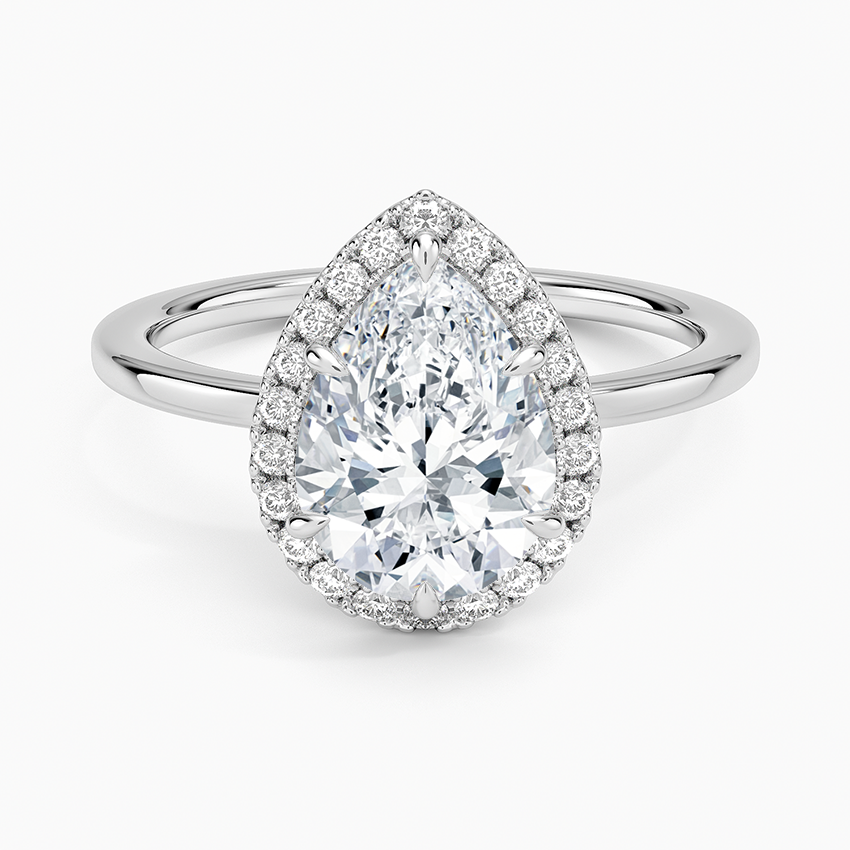 Ingrid Pear lab-grown diamond ring, top, 2 ct