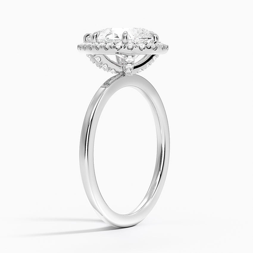 Ingrid Pear lab-grown diamond ring, side1, 2 ct