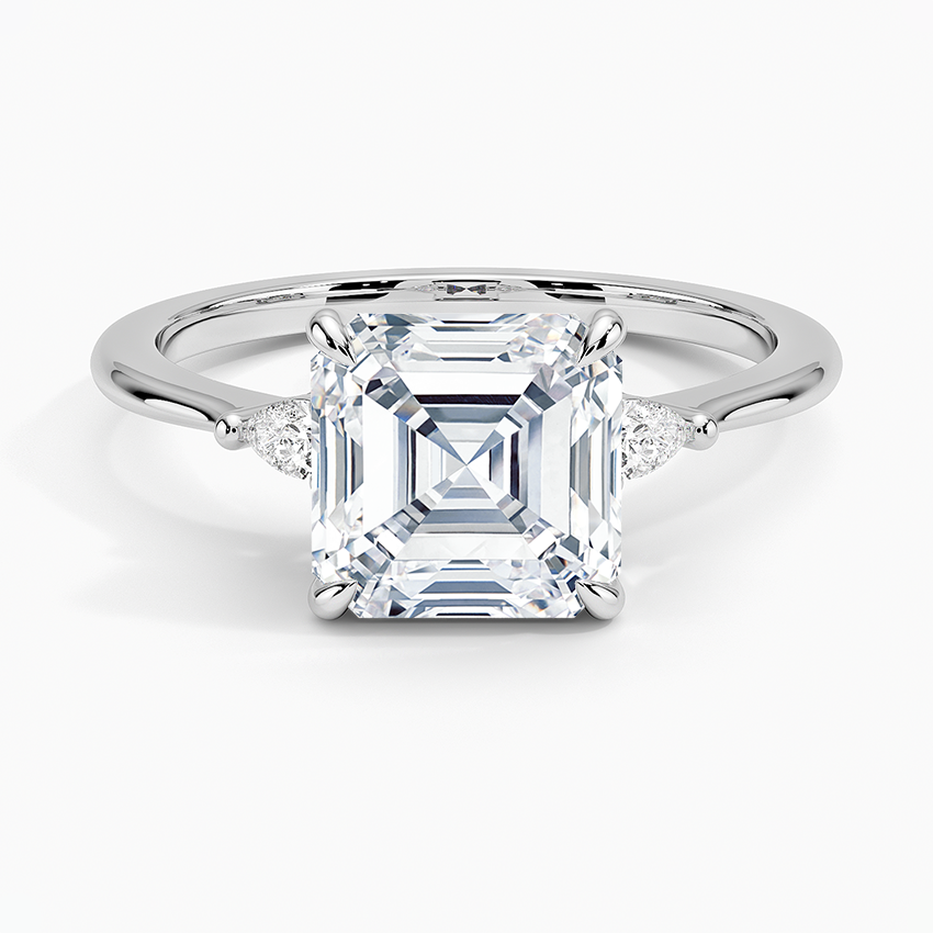 Kimberly Asscher lab-grown diamond ring, top, 2 ct