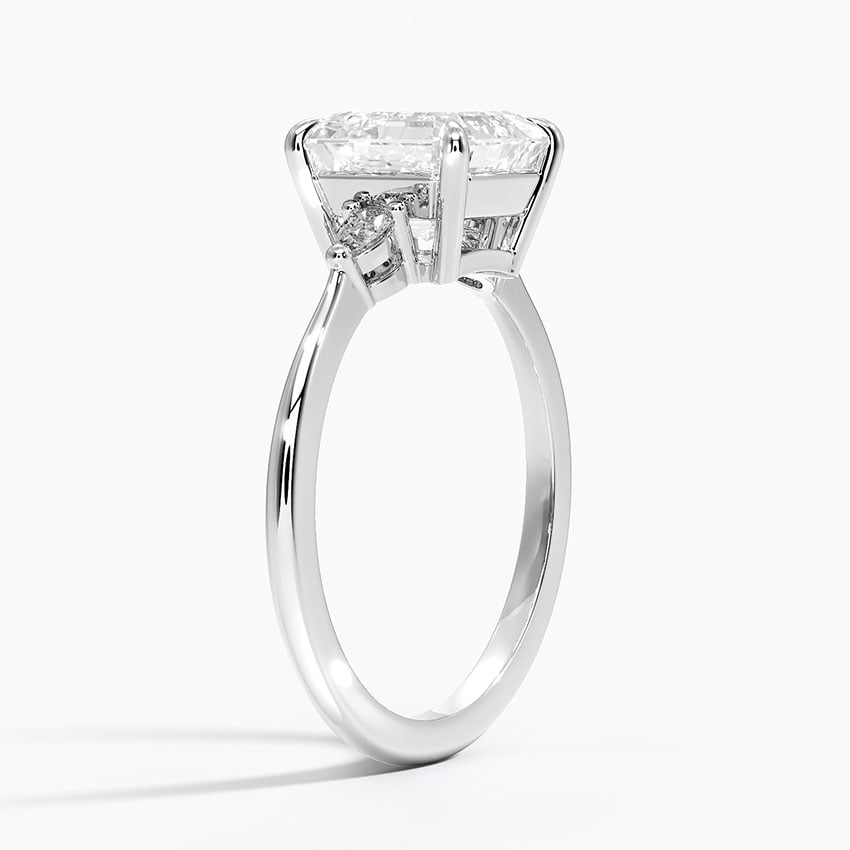 Kimberly Asscher lab-grown diamond ring, side1, 2 ct