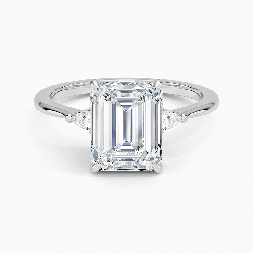 Ocean Springs Emerald lab-grown diamond ring, top, 2 ct