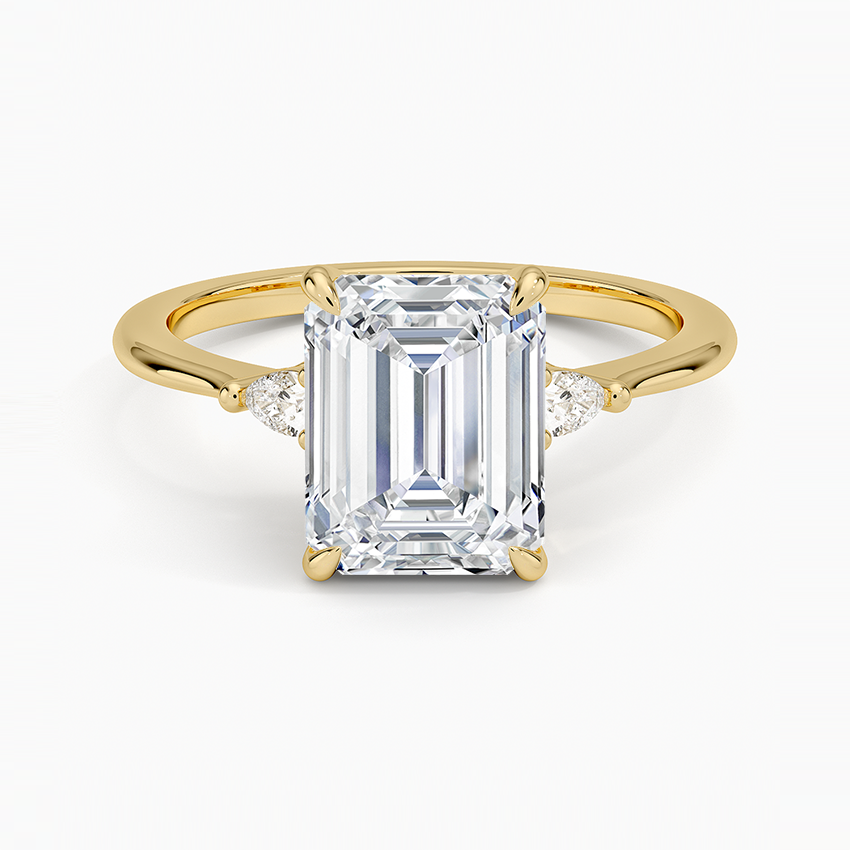 Ocean Springs Emerald lab-grown diamond ring, top, 2 ct