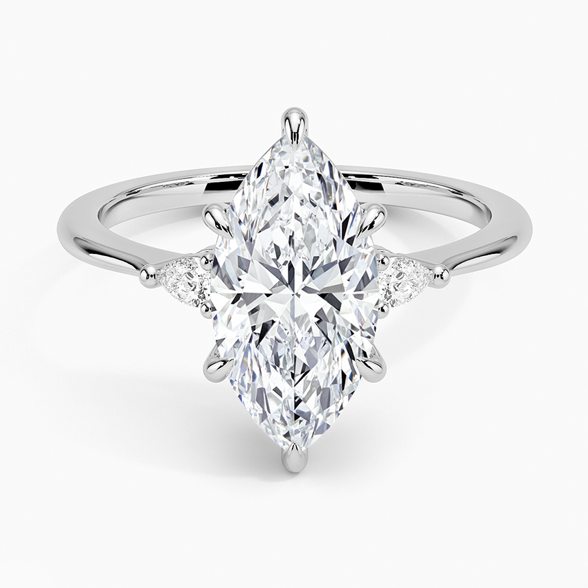 Matilda Marquise lab-grown diamond ring, top, 2 ct