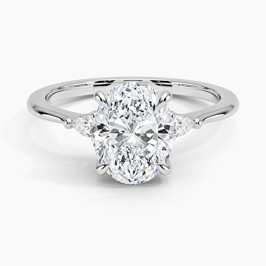 Nicole Oval lab-grown diamond ring, top, 2 ct