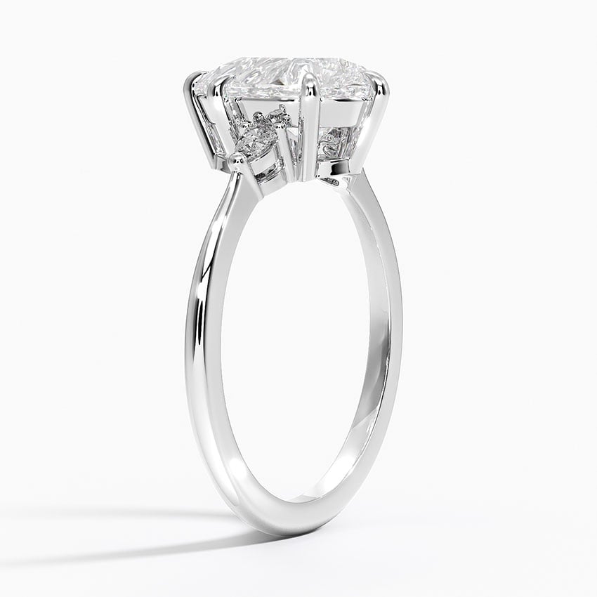 Odette Pear lab-grown diamond ring, side1, 2 ct