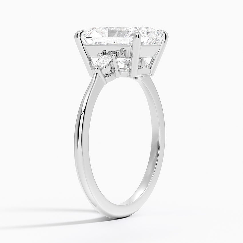 Rachel Radiant lab-grown diamond ring, side1, 2 ct