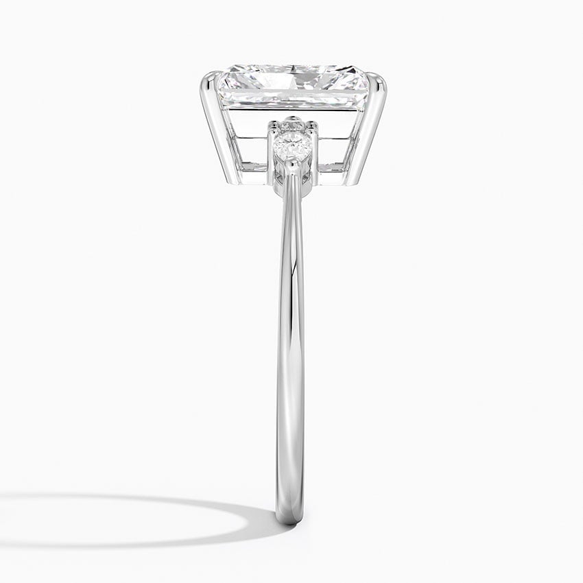 Rachel Radiant lab-grown diamond ring, side2, 2 ct