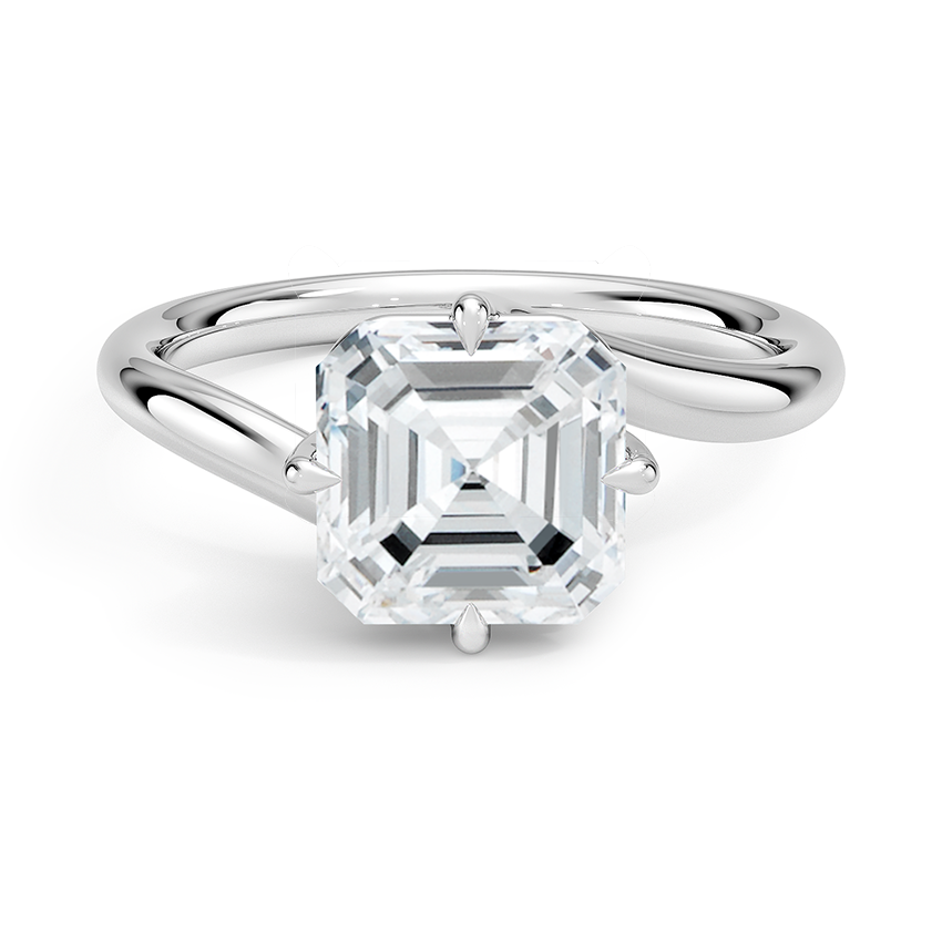 Bonita Asscher lab-grown diamond ring, top, 2 ct