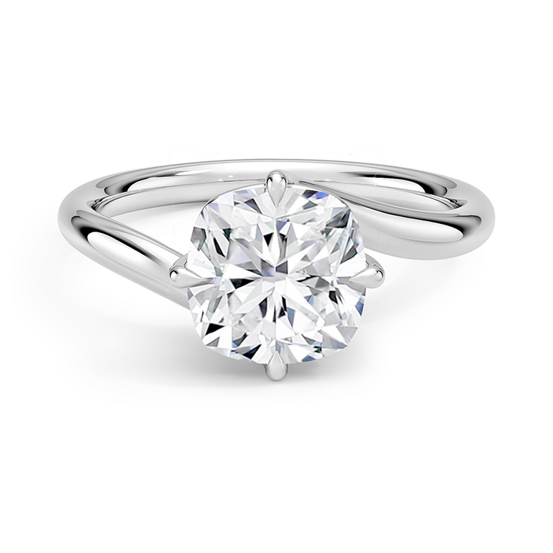 Frost Cushion lab-grown diamond ring, top view, 2 carat
