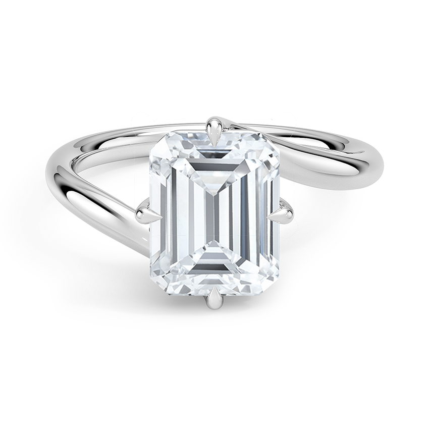 Dorado Emerald lab-grown diamond ring, top, 2 ct