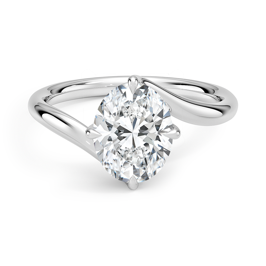 Stardust Oval lab-grown diamond ring, top view, 2 carat
