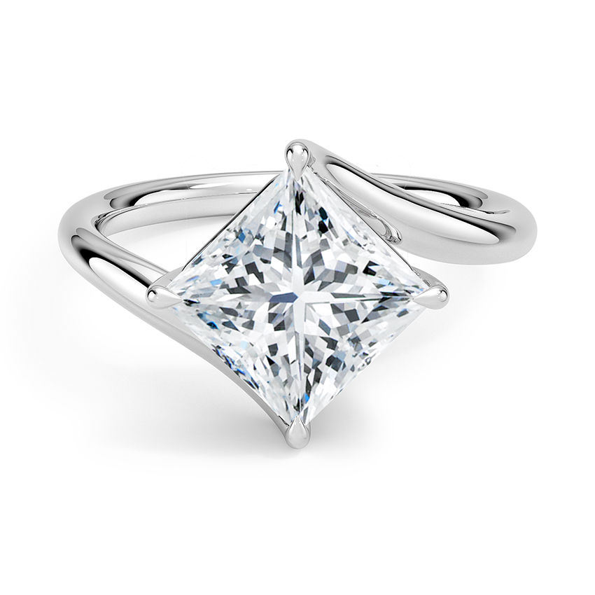 Moonrise Princess lab-grown diamond ring, top, 2 ct