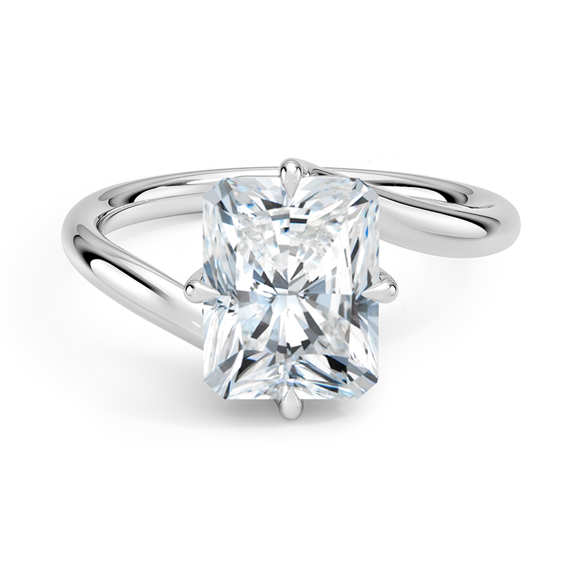 Rainier Radiant lab-grown diamond ring, top, 2 ct