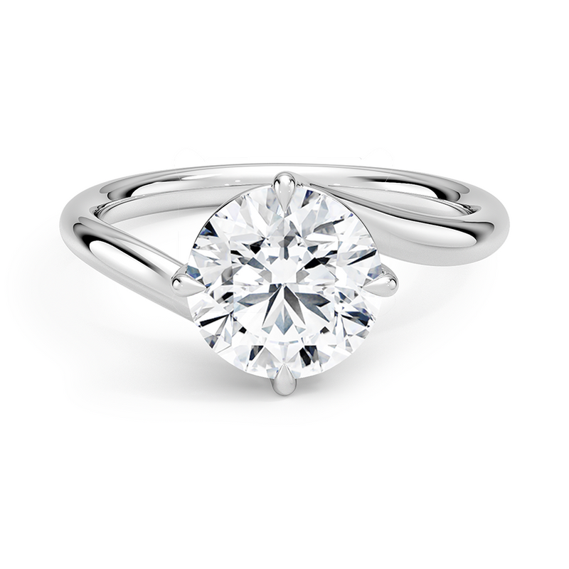Eclipse Round lab-grown diamond ring, top view, 2 carat
