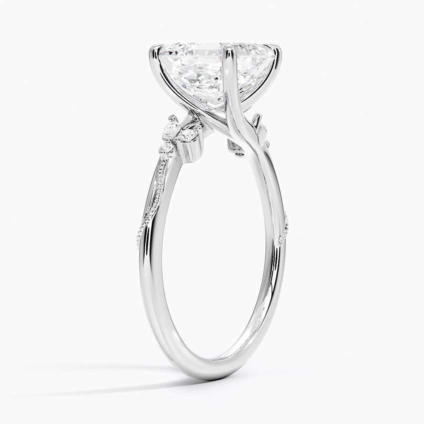 Peony Asscher lab-grown diamond ring, side1, 2 ct