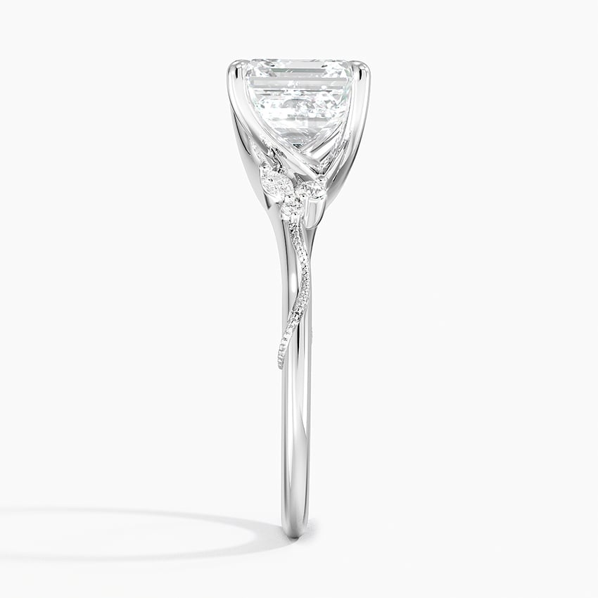 Peony Asscher lab-grown diamond ring, side2, 2 ct