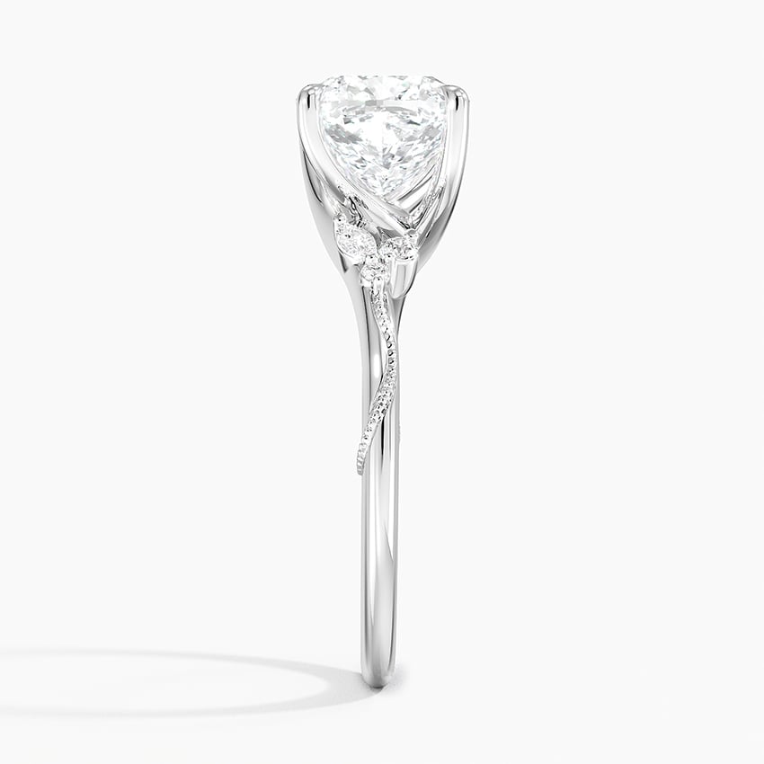 Gardenia Cushion lab-grown diamond ring, side2, 2 ct