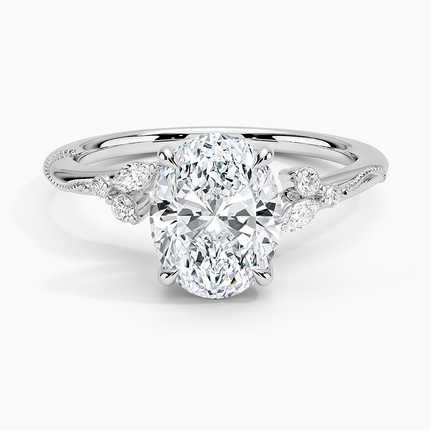 Dahlia Oval lab-grown diamond ring, top, 2 ct