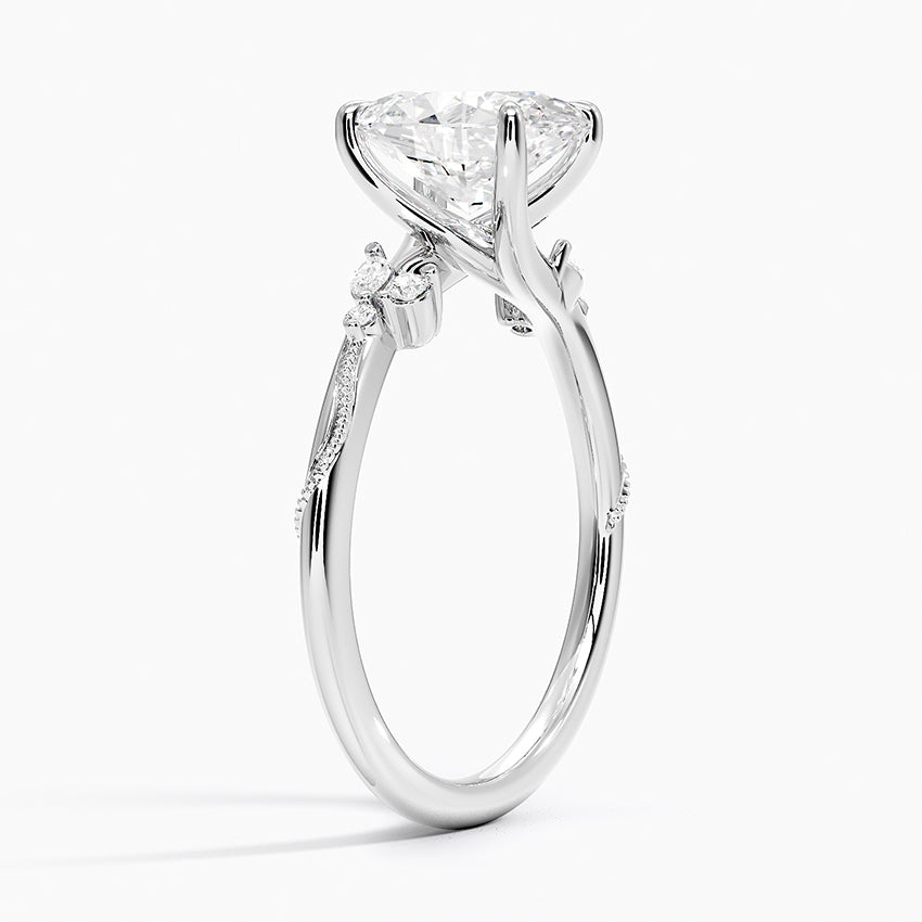 Dahlia Oval lab-grown diamond ring, side1, 2 ct