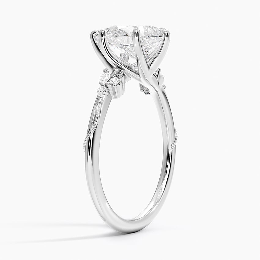 Magnolia Pear lab-grown diamond ring, side1, 2 ct