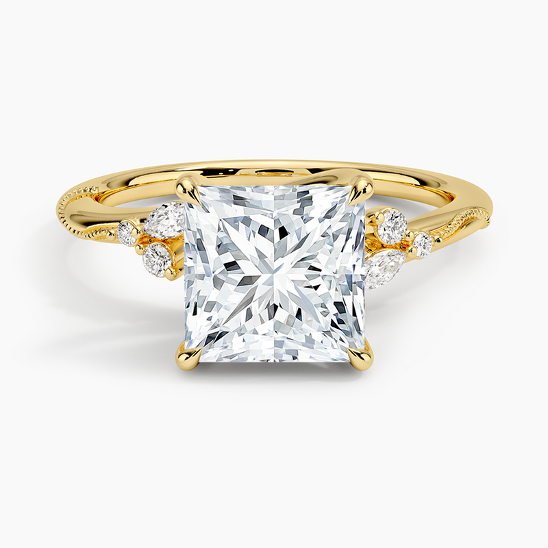 Whistler Princess lab-grown diamond ring, top view, 2 carat