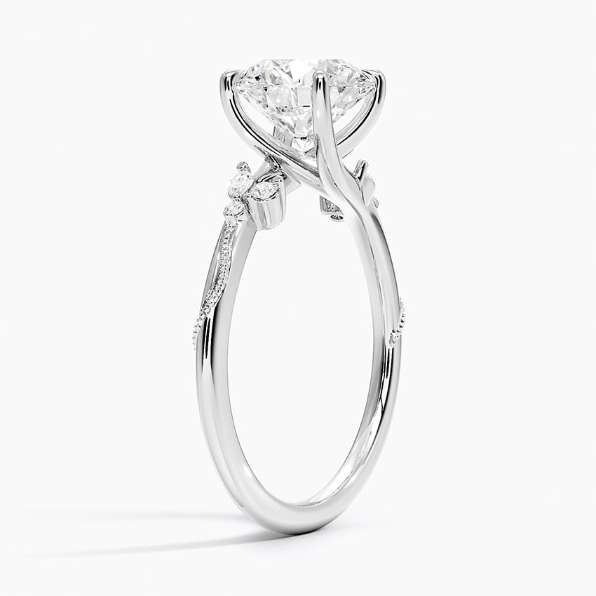 Ventura Round lab-grown diamond ring, side1, 2 ct