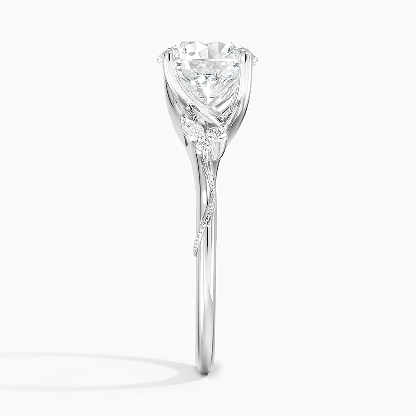 Ventura Round lab-grown diamond ring, side2, 2 ct