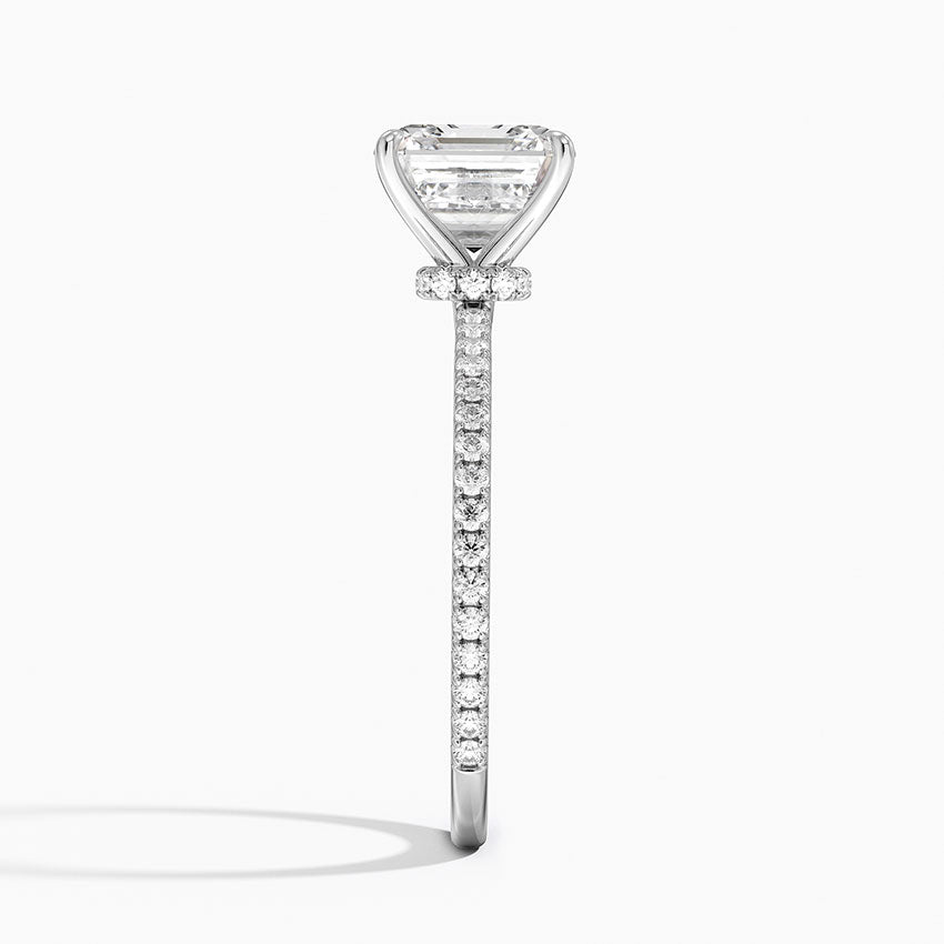 Ashland Asscher lab-grown diamond ring, side2, 2 ct