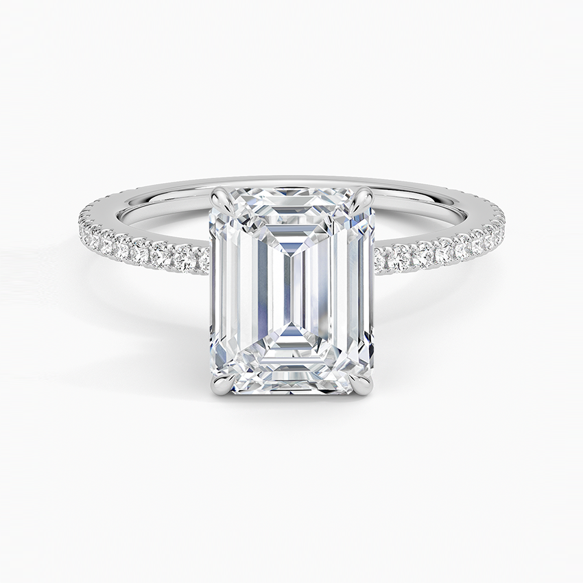 Avalon Emerald lab-grown diamond ring, top, 2 ct