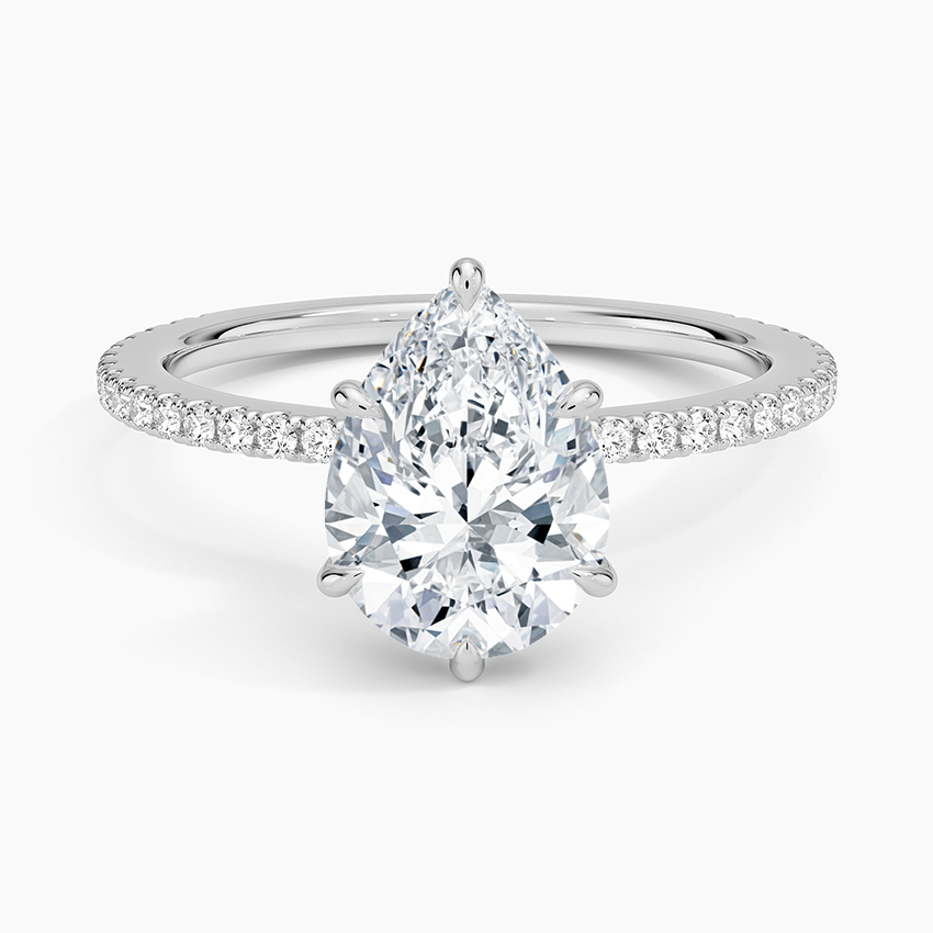 Tessa Pear lab-grown diamond ring, top, 2 ct