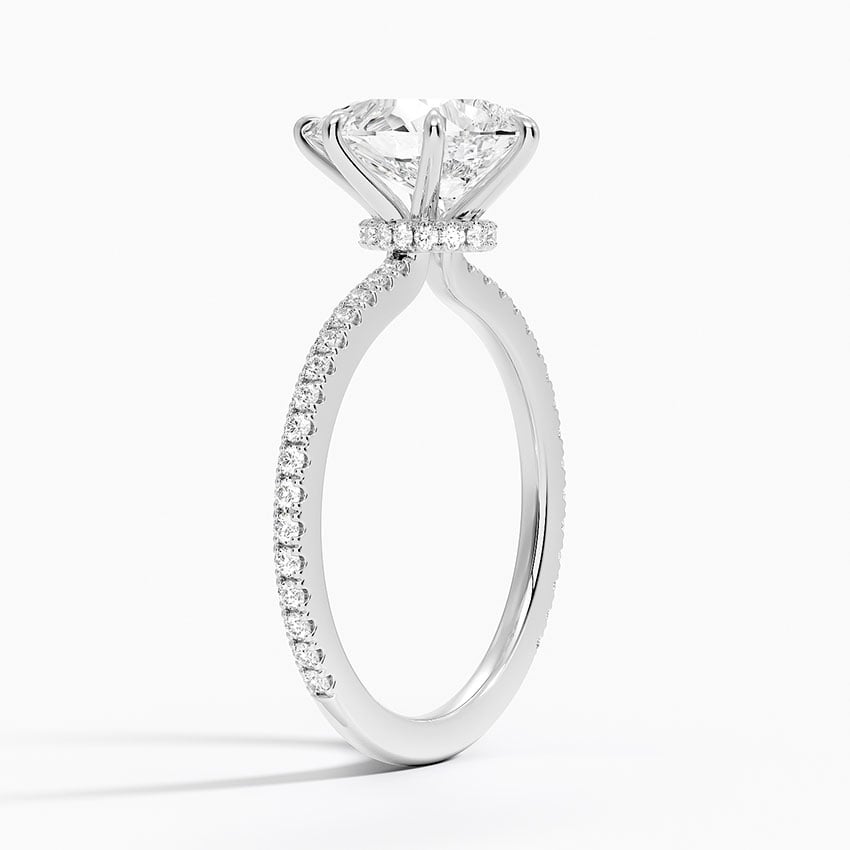 Tessa Pear lab-grown diamond ring, side1, 2 ct