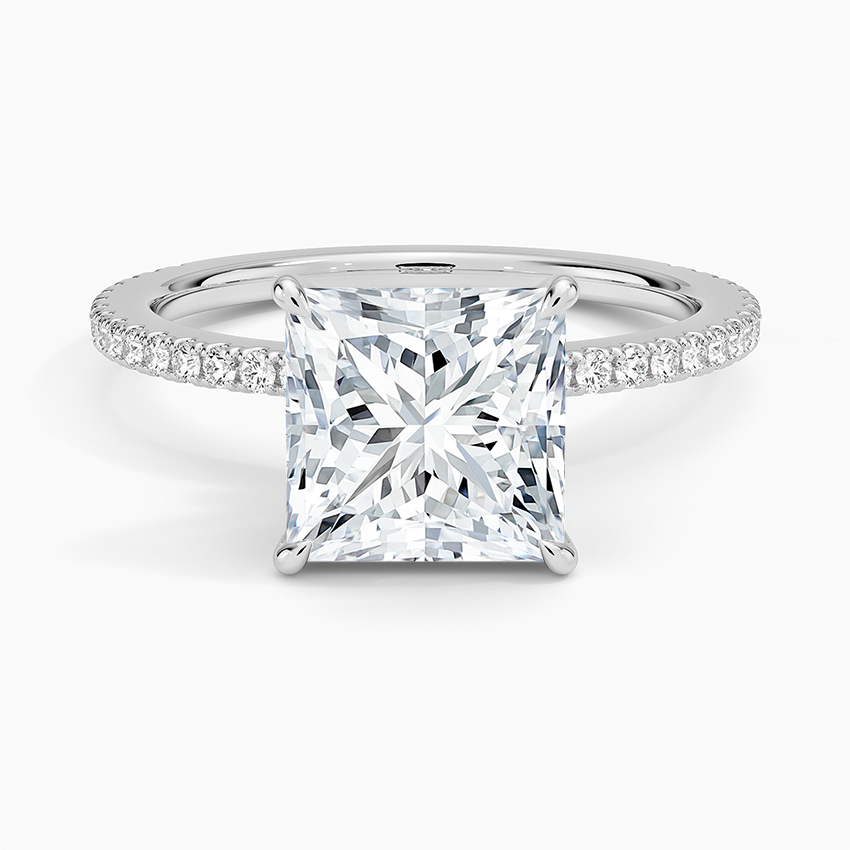 Oahu Princess lab-grown diamond ring, top, 2 ct