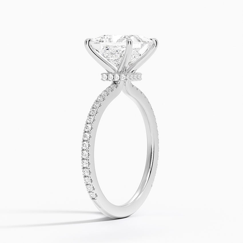 Oahu Princess lab-grown diamond ring, side1, 2 ct