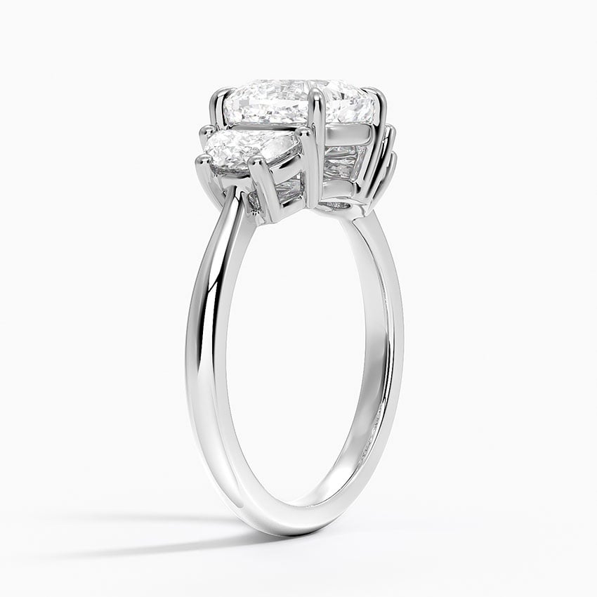 Palm Beach Cushion lab-grown diamond ring, side1, 2 ct