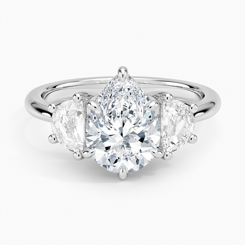 Chloe Pear lab-grown diamond ring, top, 2 ct