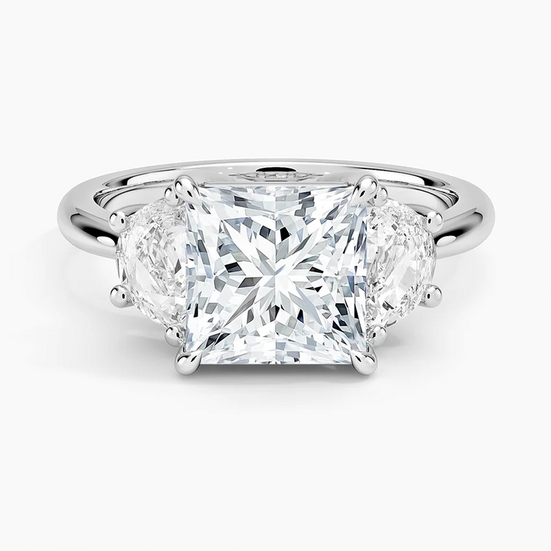Danielle Princess lab-grown diamond ring, top view, 2 carat