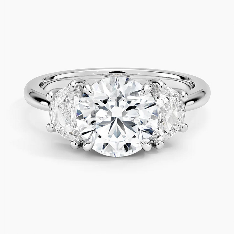 Eden Round lab-grown diamond ring, top view, 2 carat