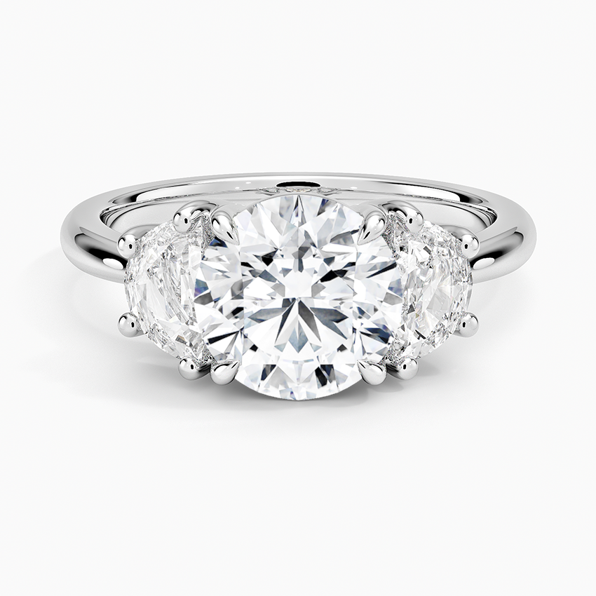 Eden Round lab-grown diamond ring, top, 2 ct