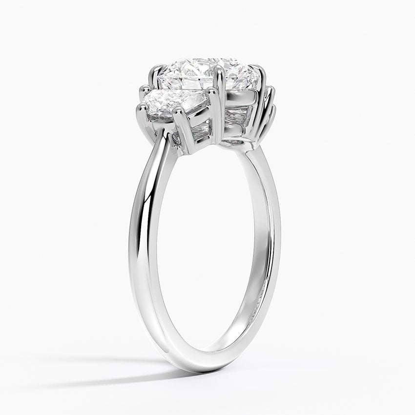 Eden Round lab-grown diamond ring, side1, 2 ct
