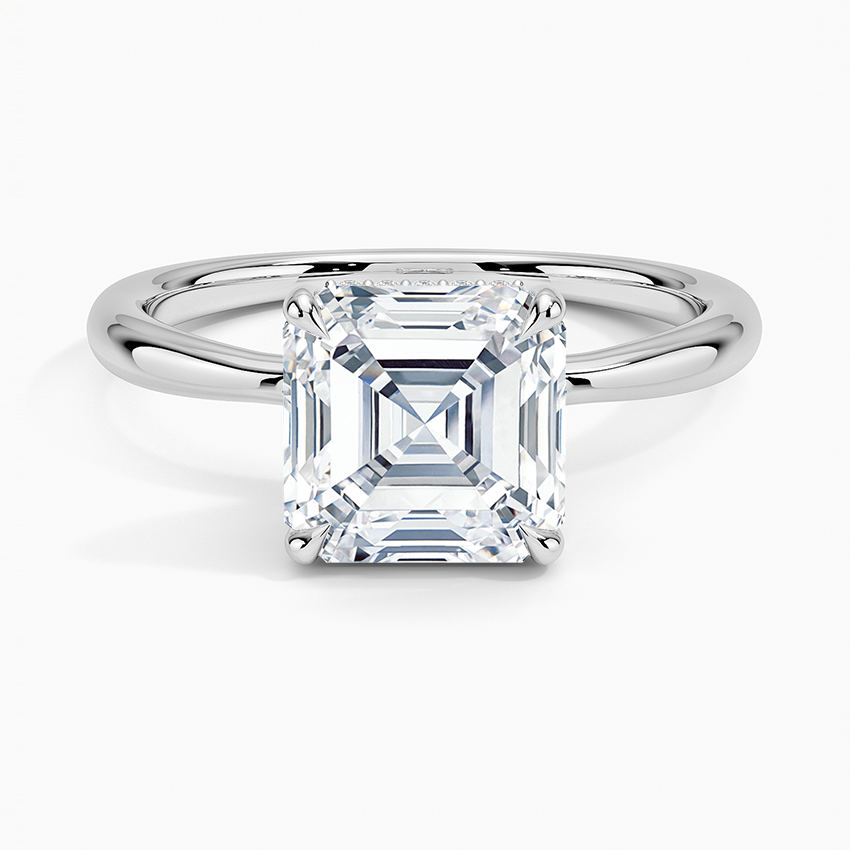Laguna Asscher lab-grown diamond ring, top, 2 ct